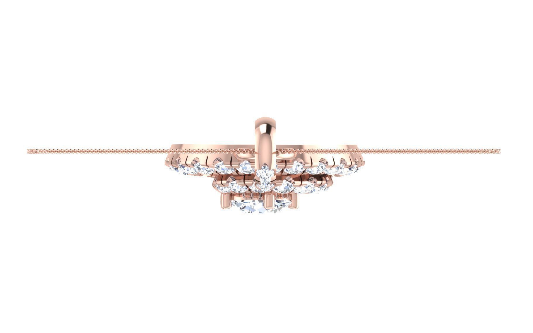 Solitaire pendant earrings 3D print model_19