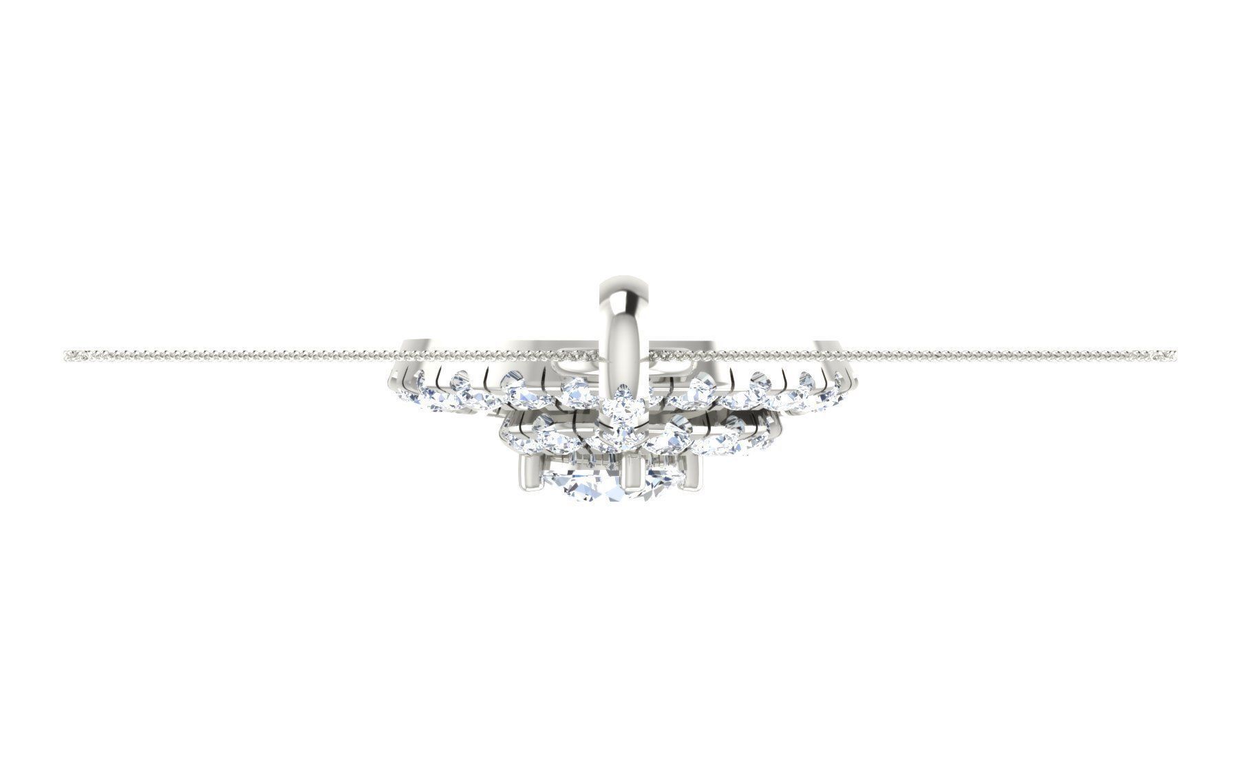 Solitaire pendant earrings 3D print model_23