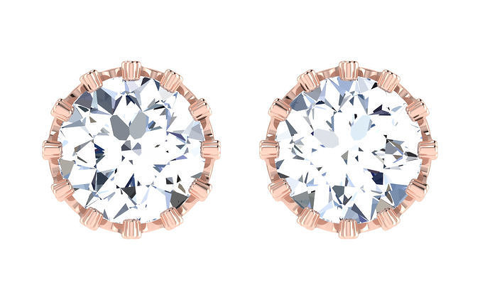 Solitaire pendant earrings 3D print model