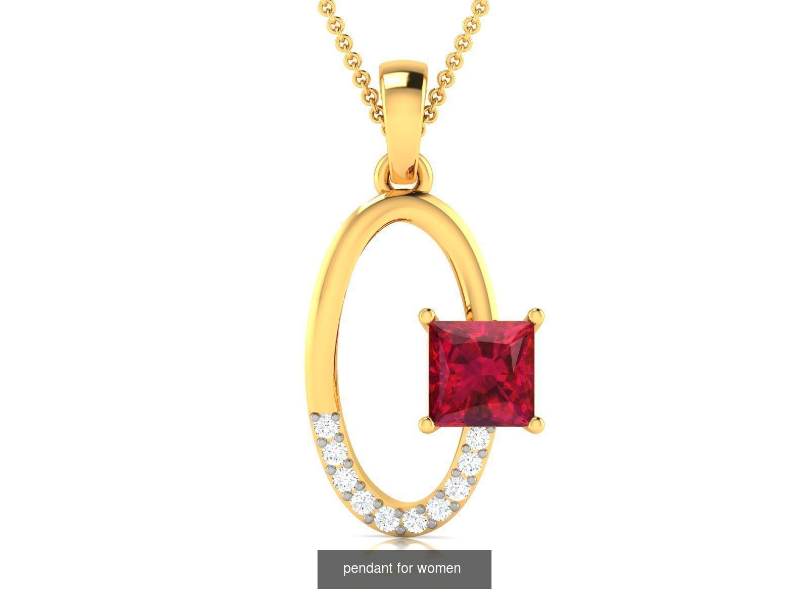 21 Women Diamond Pendant 3dm STL FBX OBJ Detail Bulk Collection _23