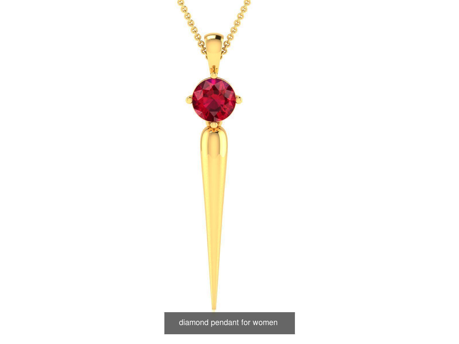 21 Women Diamond Pendant 3dm STL FBX OBJ Detail Bulk Collection _7