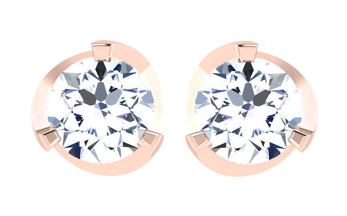 Solitaire pendant earrings 3D print model