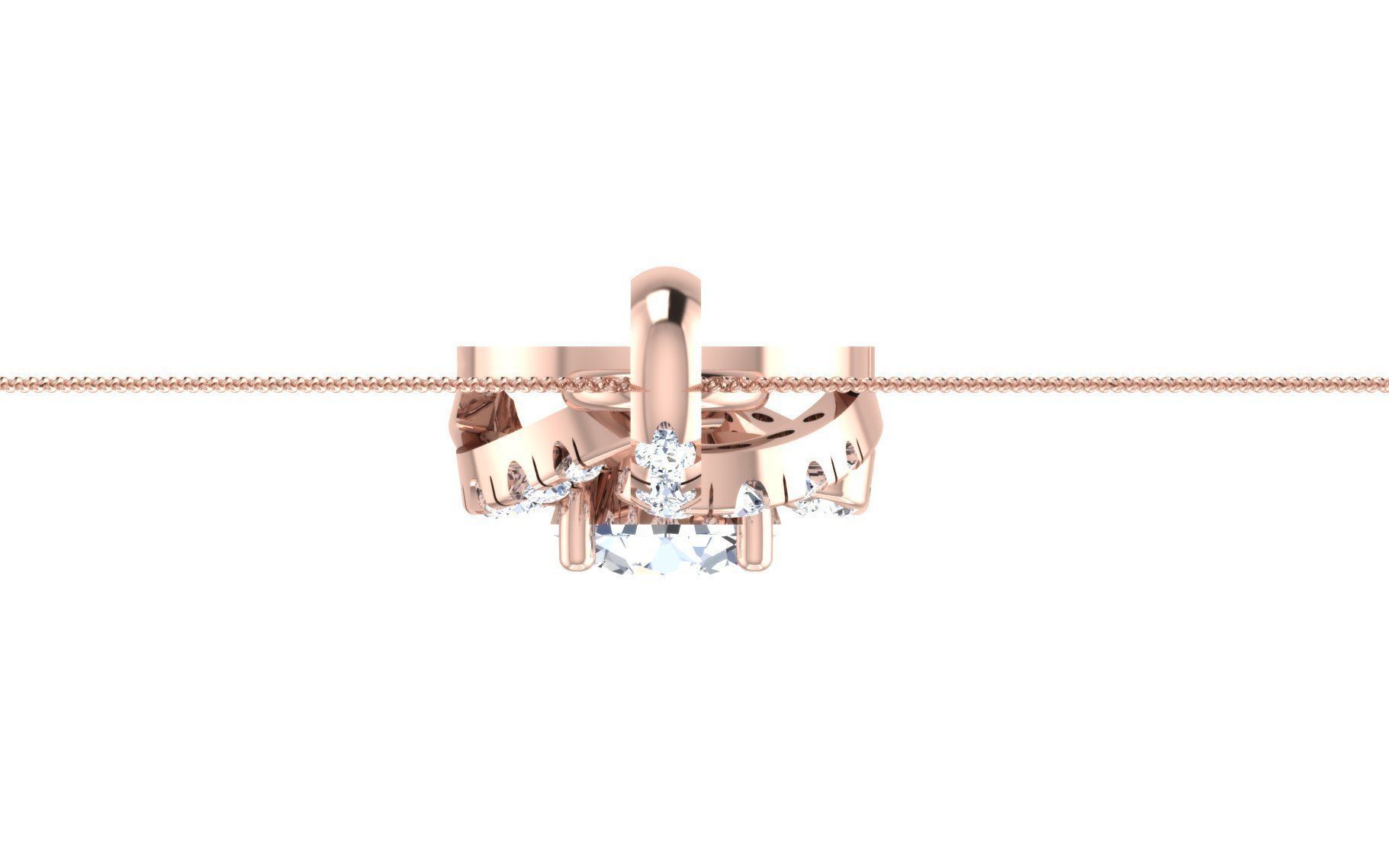 Solitaire pendant earrings 3D print model_19