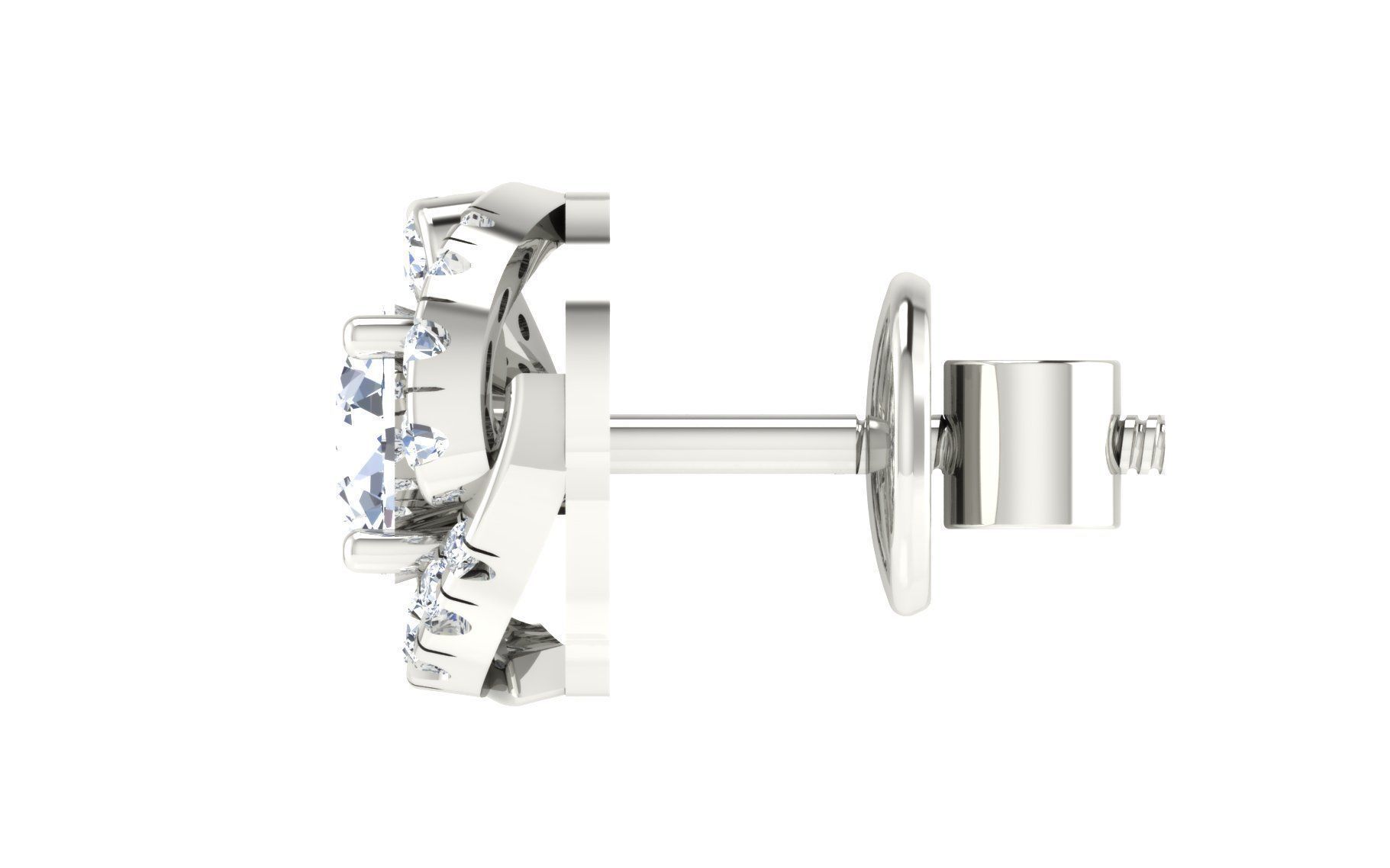 Solitaire pendant earrings 3D print model_10