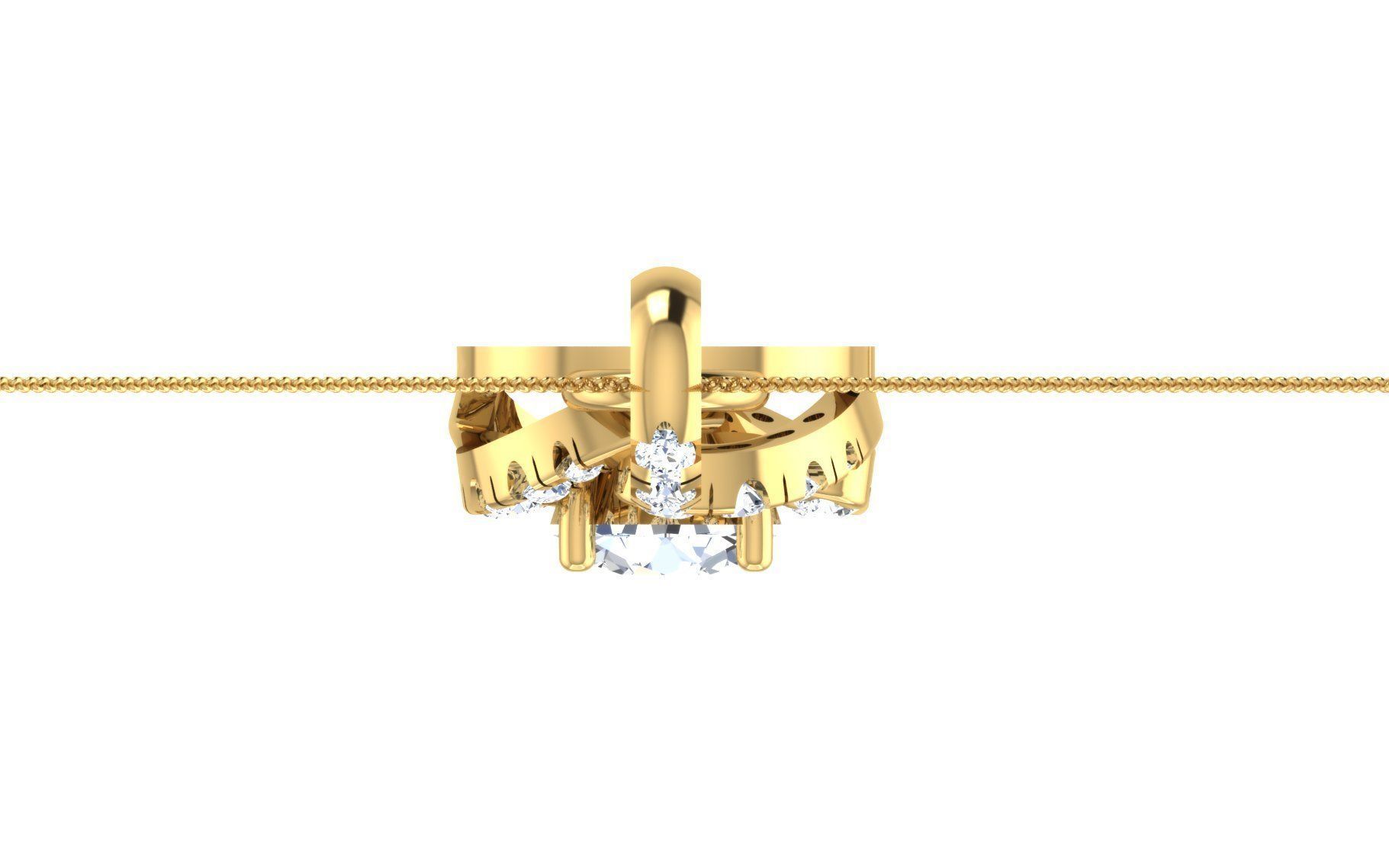 Solitaire pendant earrings 3D print model_15