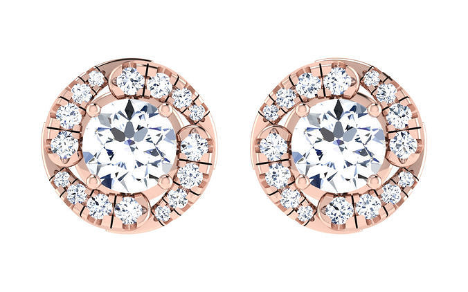 Solitaire pendant earrings 3D print model