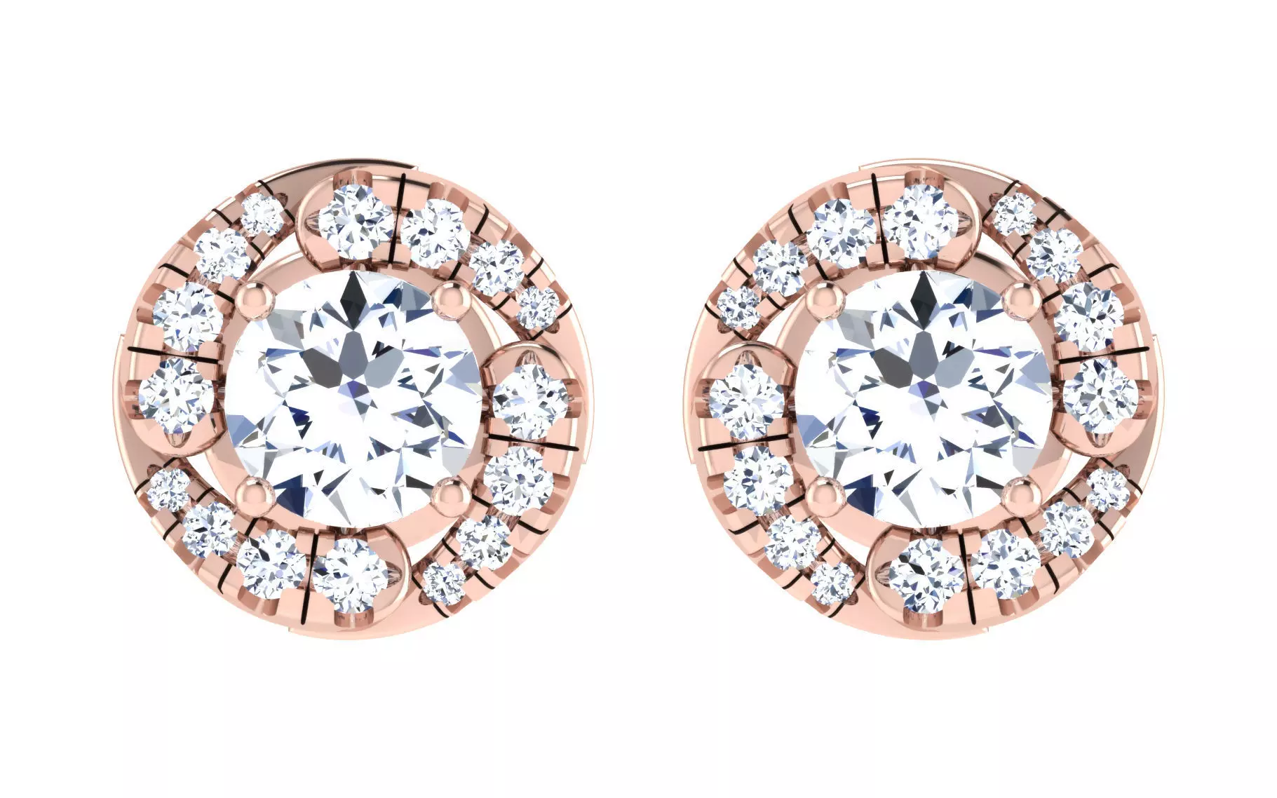 Solitaire pendant earrings 3D print model_0