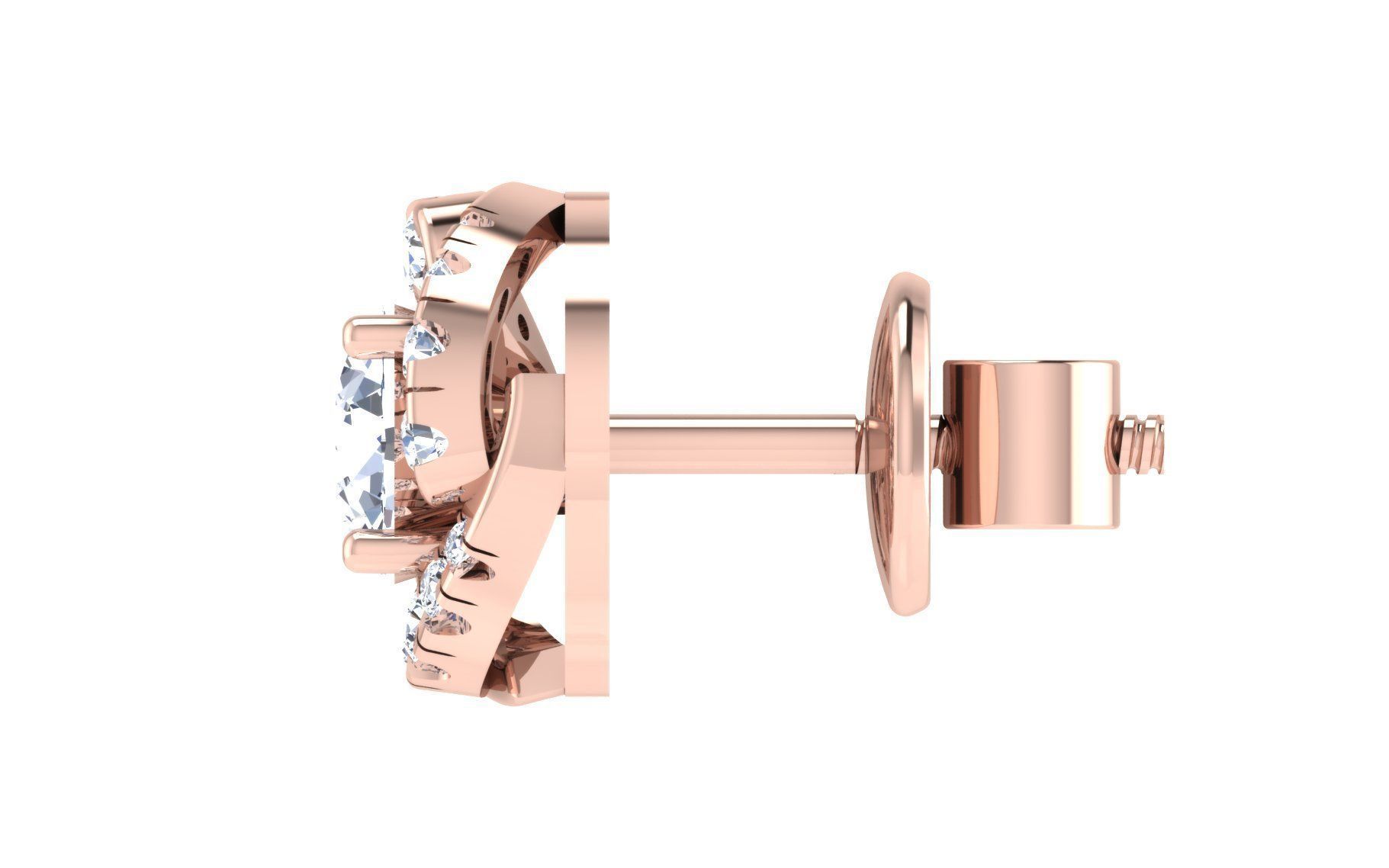 Solitaire pendant earrings 3D print model_6