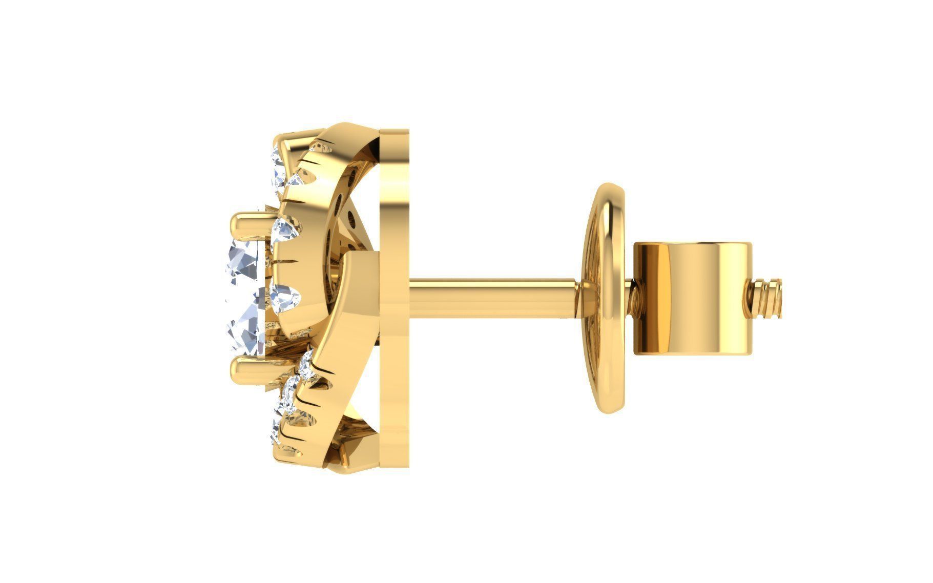 Solitaire pendant earrings 3D print model_3