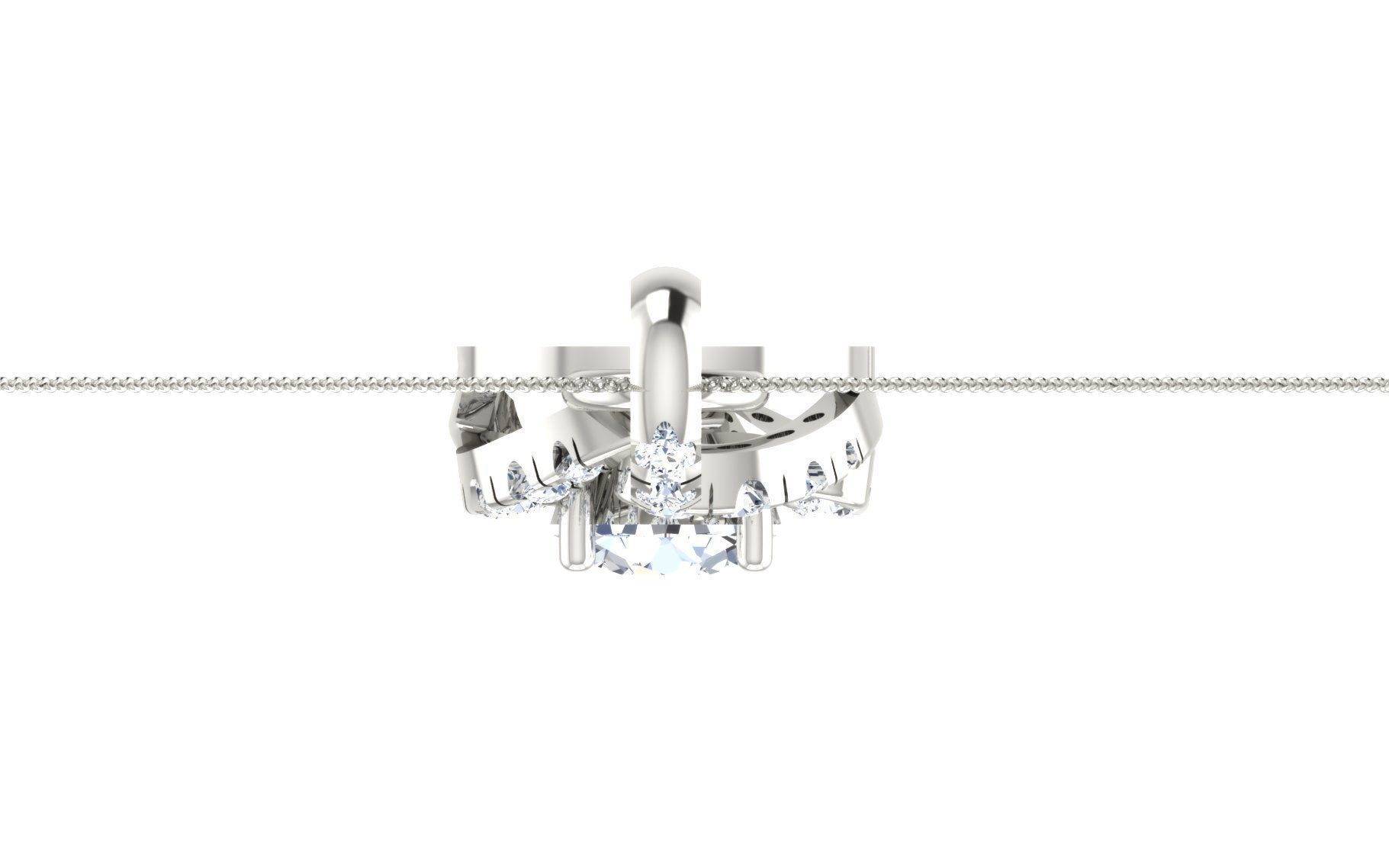 Solitaire pendant earrings 3D print model_23