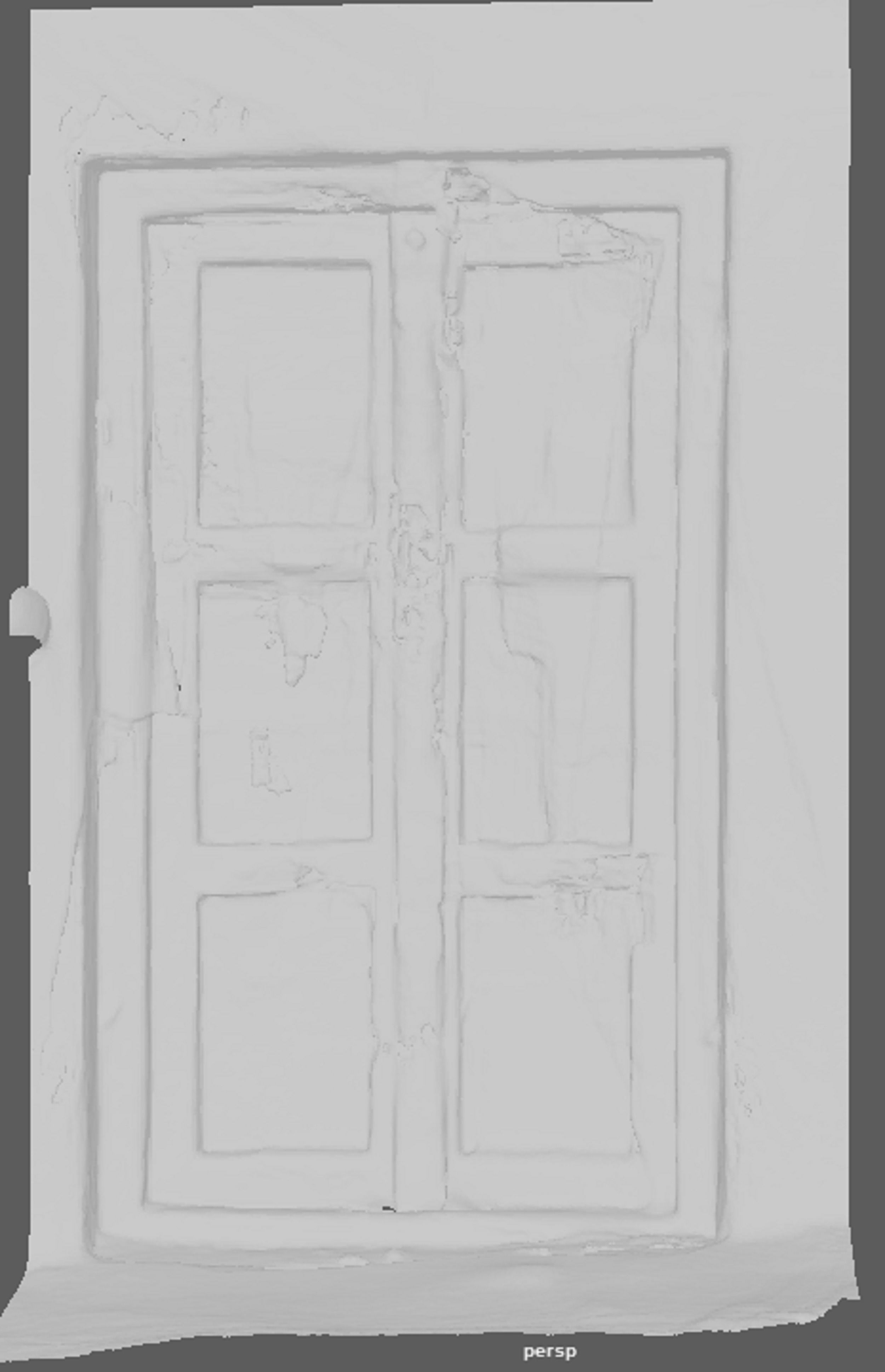 The structure of the old wooden door of the Indian street 3D model_1