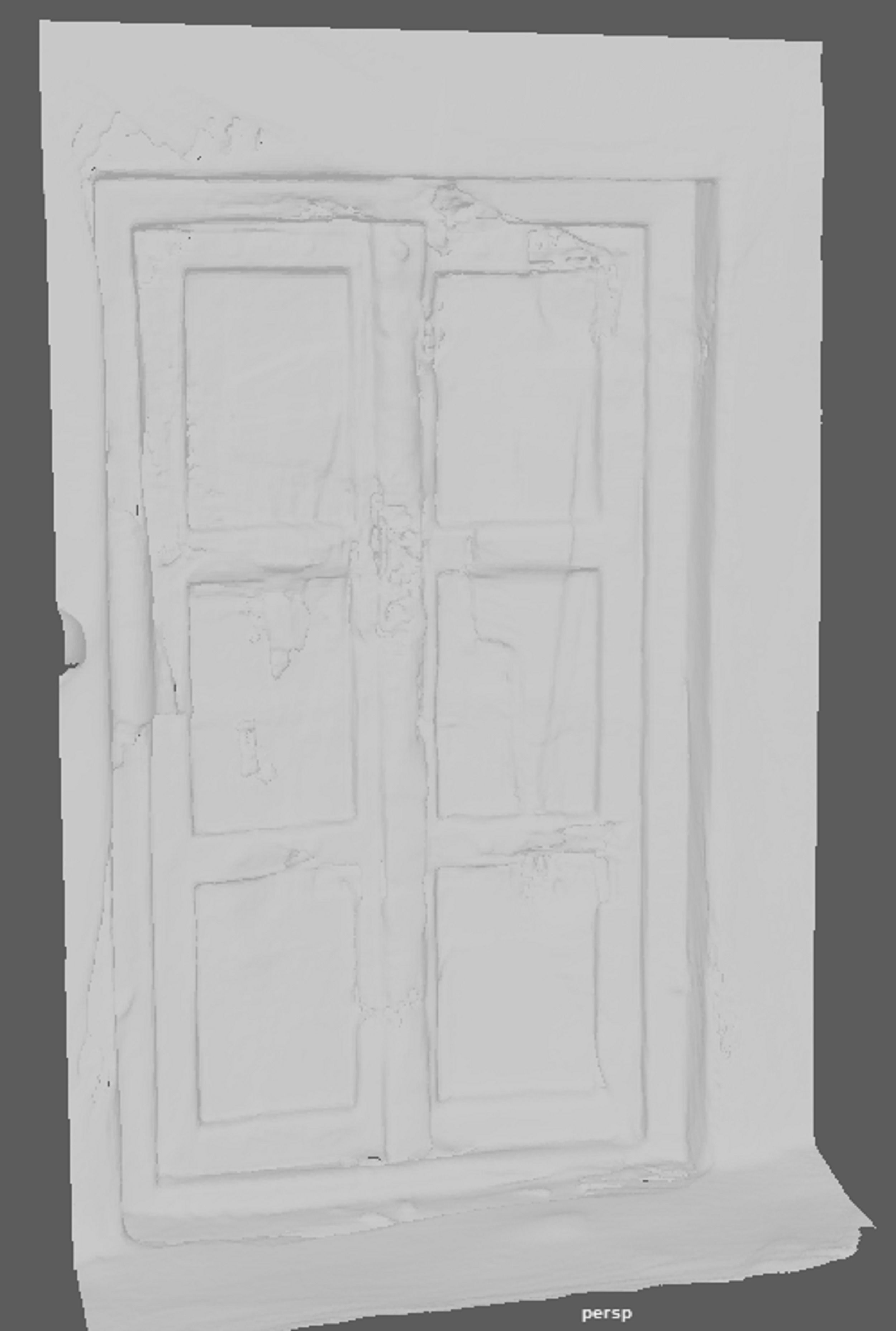 The structure of the old wooden door of the Indian street 3D model_4