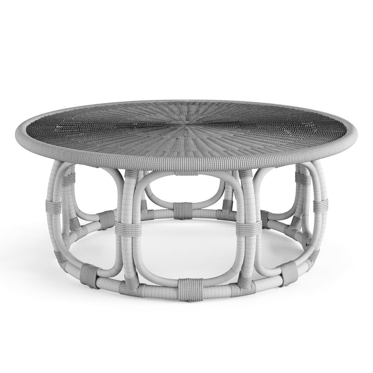 Anguilla Rattan Coffee Table Serena and Lily 3D model_5