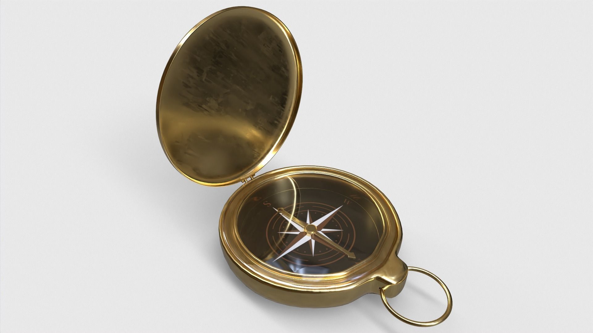 Compass gold 3D model_2