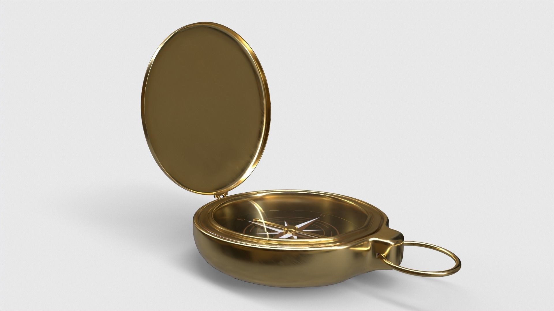 Compass gold 3D model_5