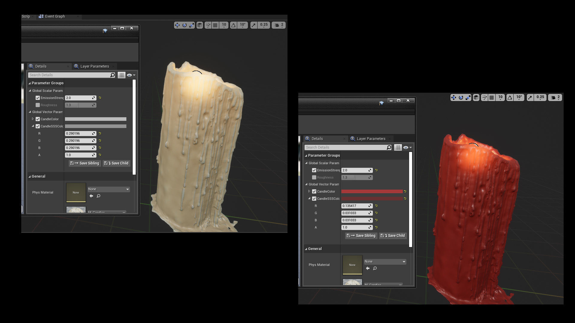 Melting Candle Pack For Unreal Engine 4 Low-poly 3D model_25