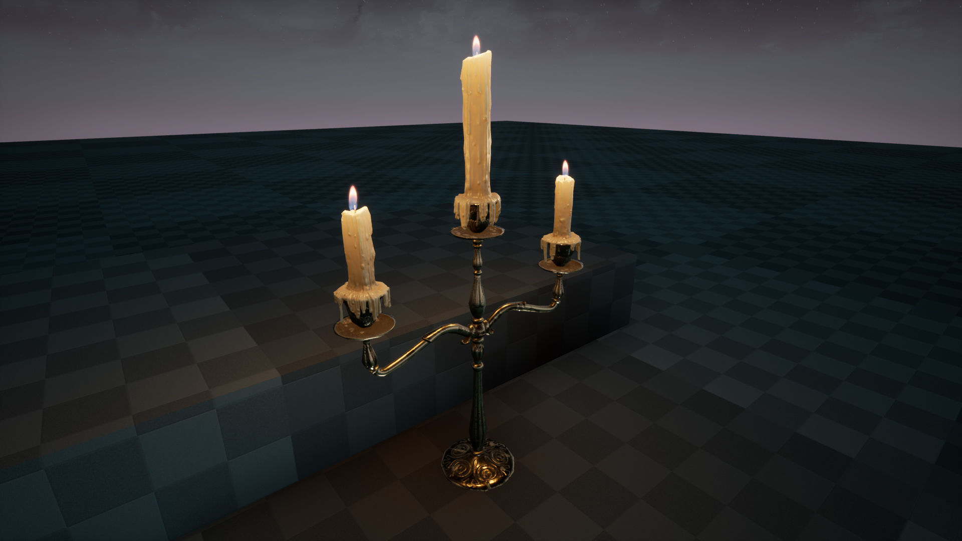 Melting Candle Pack For Unreal Engine 4 Low-poly 3D model_8