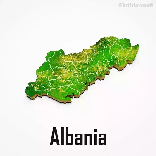 Albania country map 3d model 