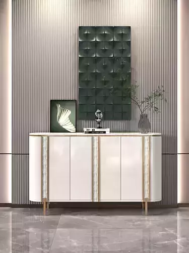 cabinet 3D model modern sideboard gold