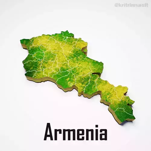  Armenia country map 3d model 