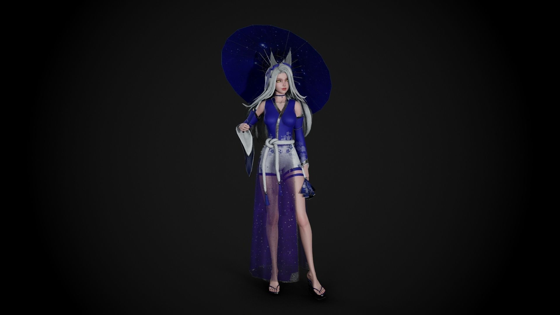 Kitsune Low-poly 3D model_19