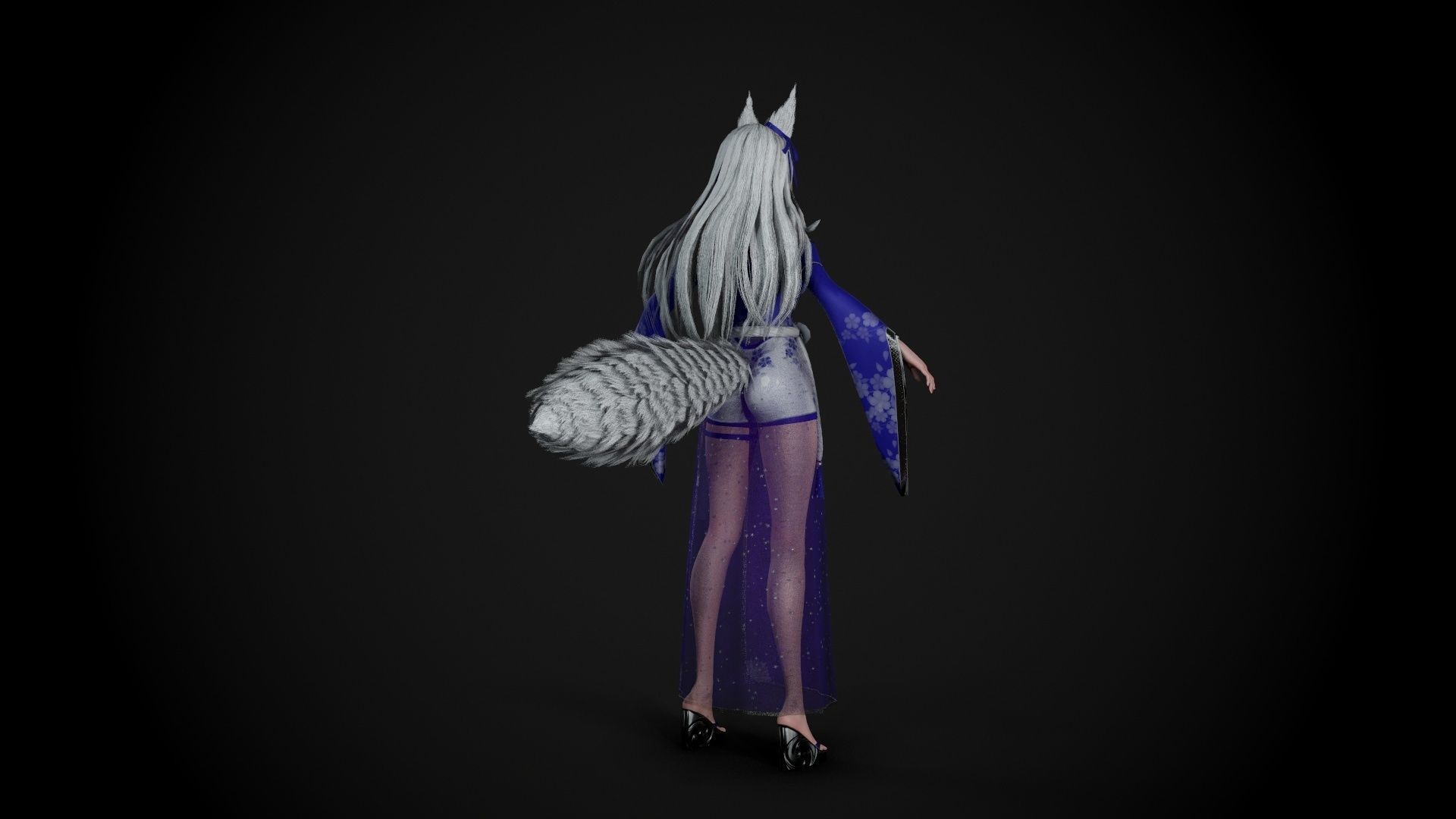 Kitsune Low-poly 3D model_22