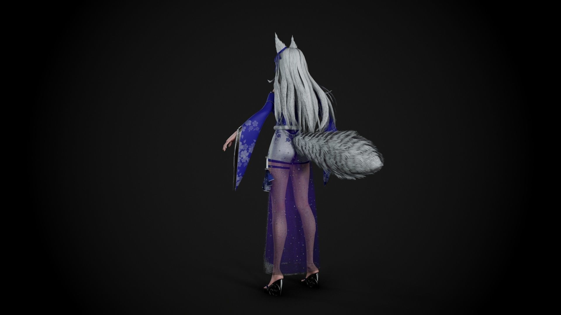Kitsune Low-poly 3D model_15