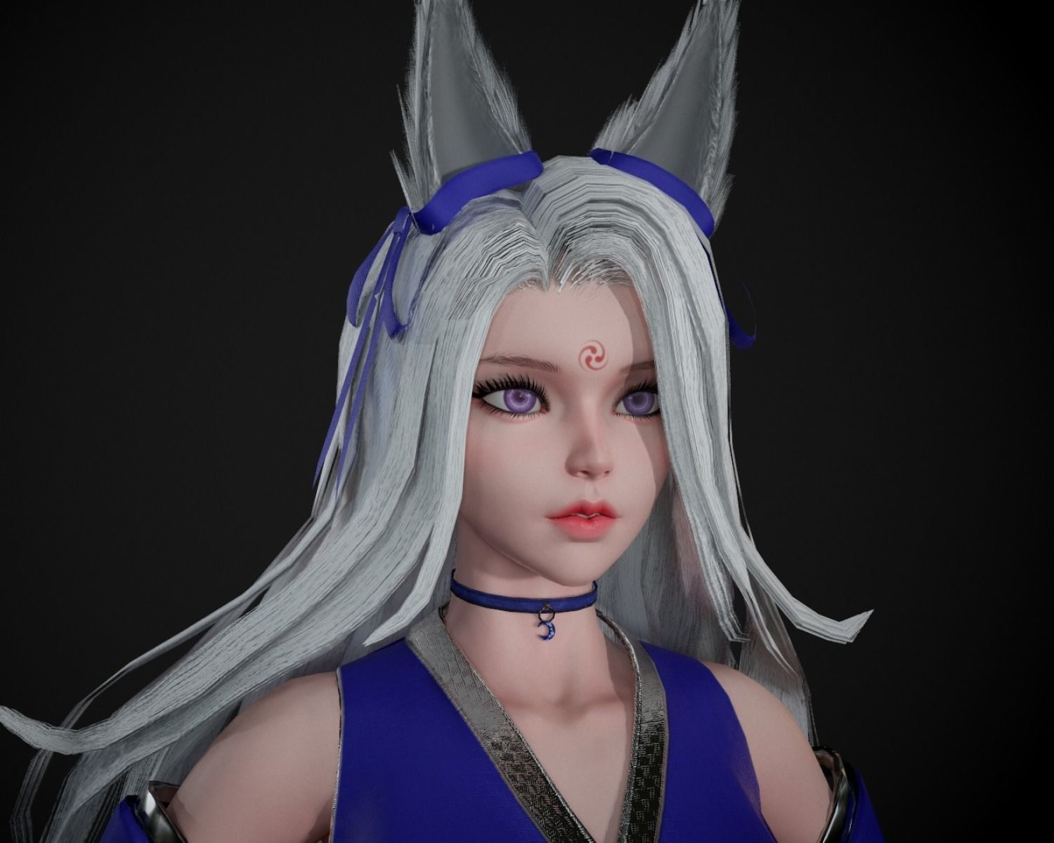 Kitsune Low-poly 3D model_34