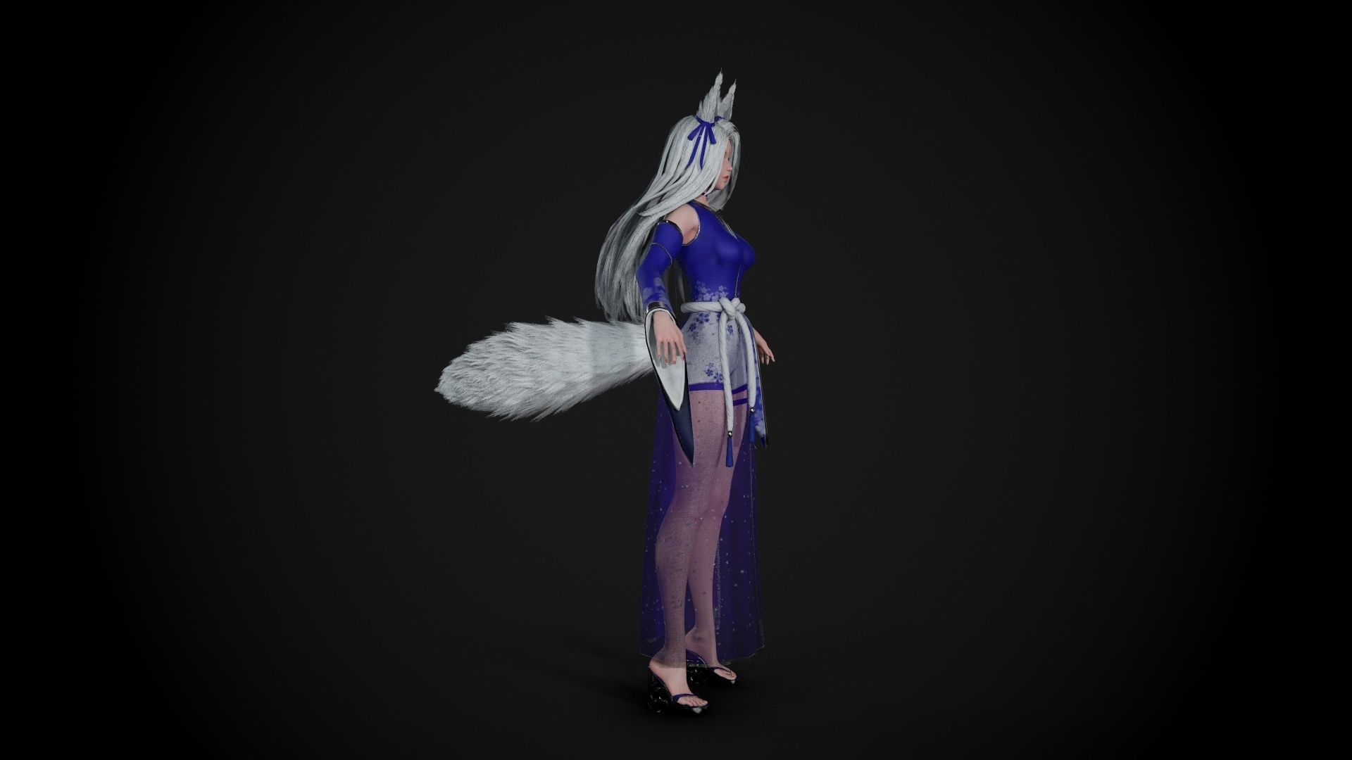Kitsune Low-poly 3D model_32