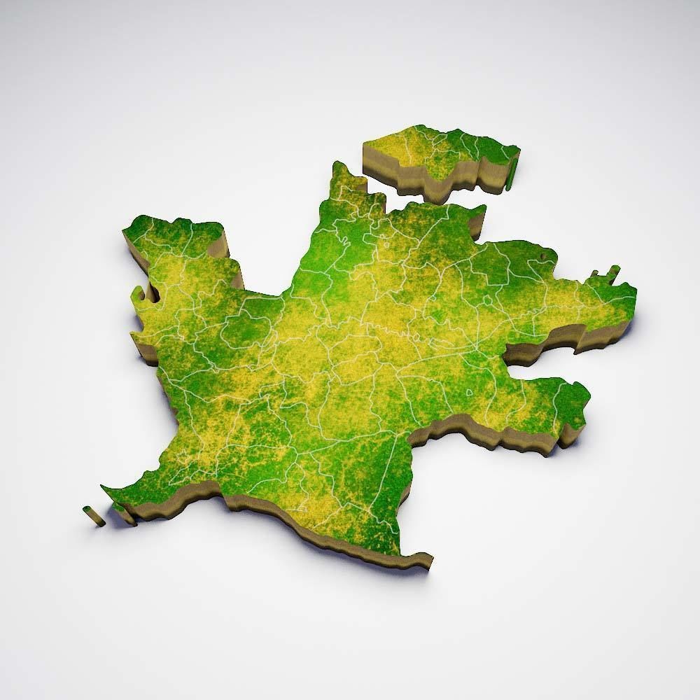 Azerbaijan country map 3d model 3D model_4