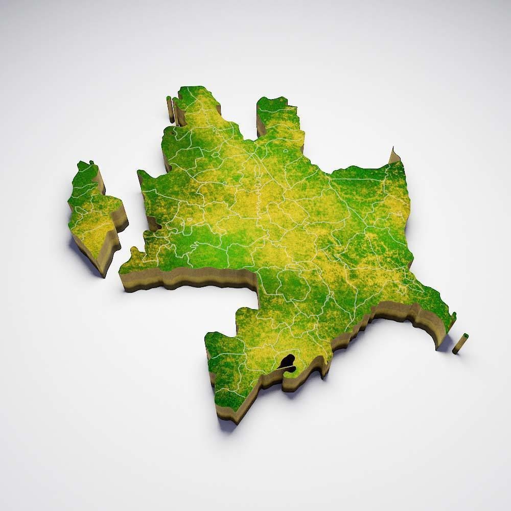 Azerbaijan country map 3d model 3D model_2