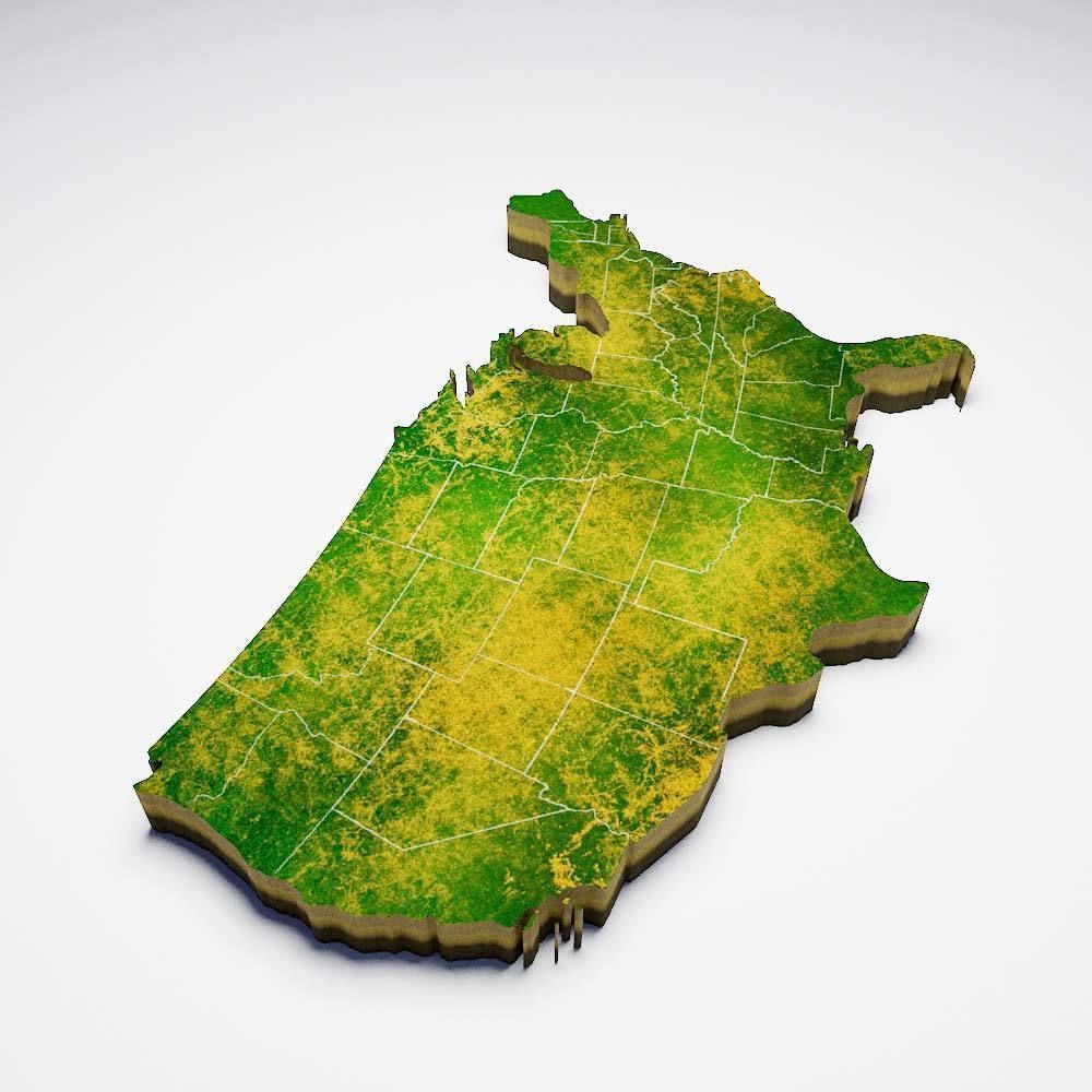 America country map 3d model  3D model_2