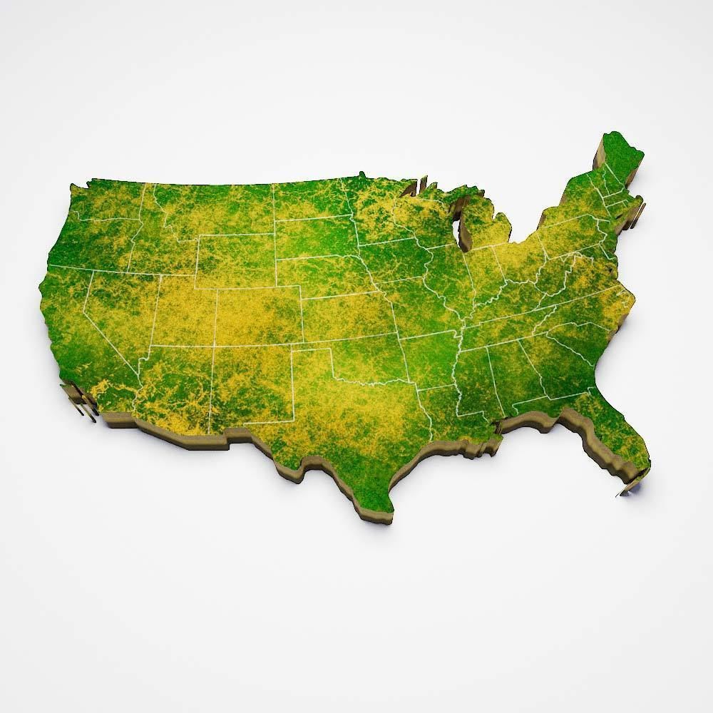 America country map 3d model  3D model_1