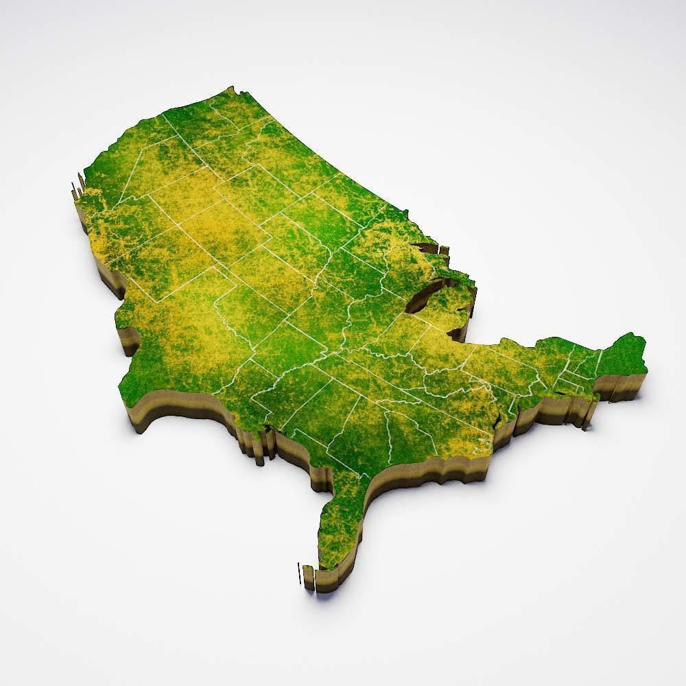 America country map 3d model  3D model_4