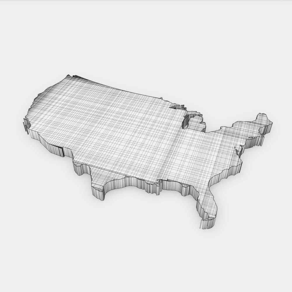 America country map 3d model  3D model_5