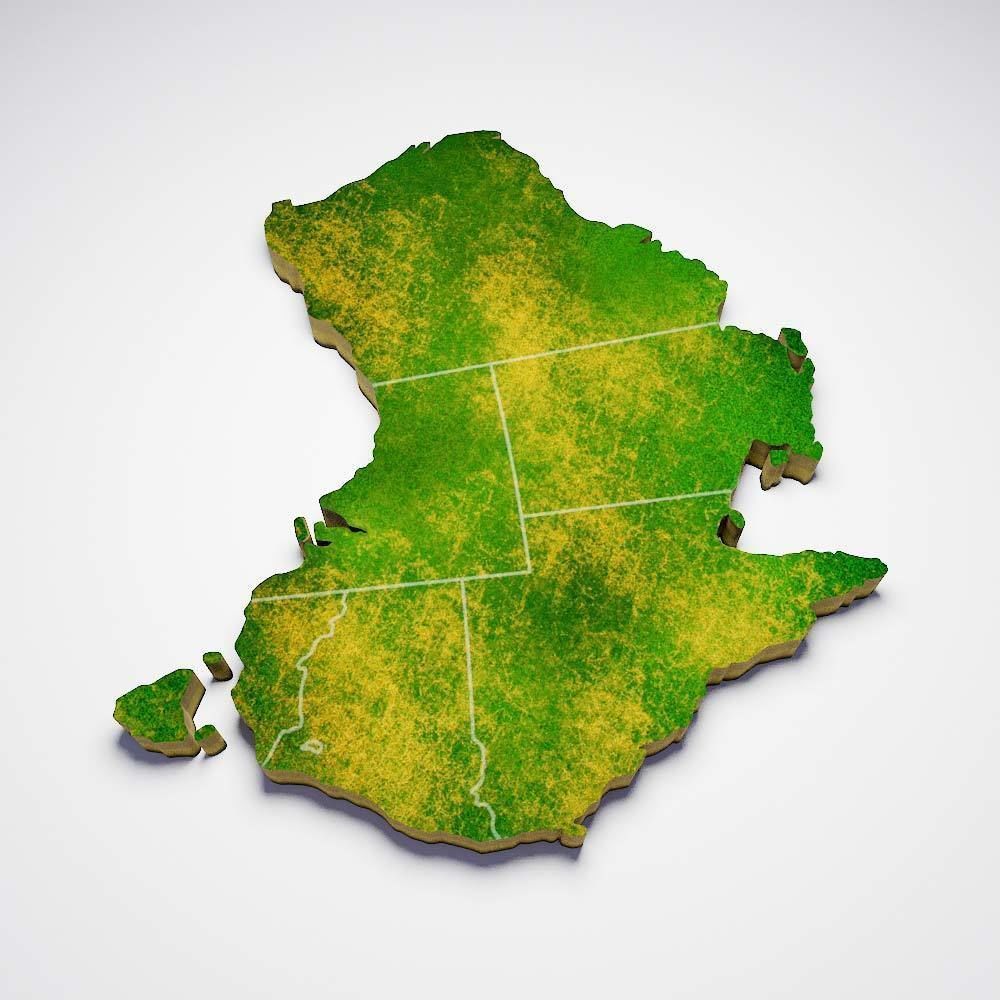 Australia country map 3d model  3D model_4