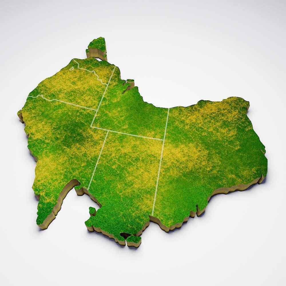 Australia country map 3d model  3D model_2