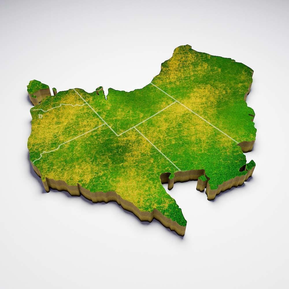 Australia country map 3d model  3D model_3