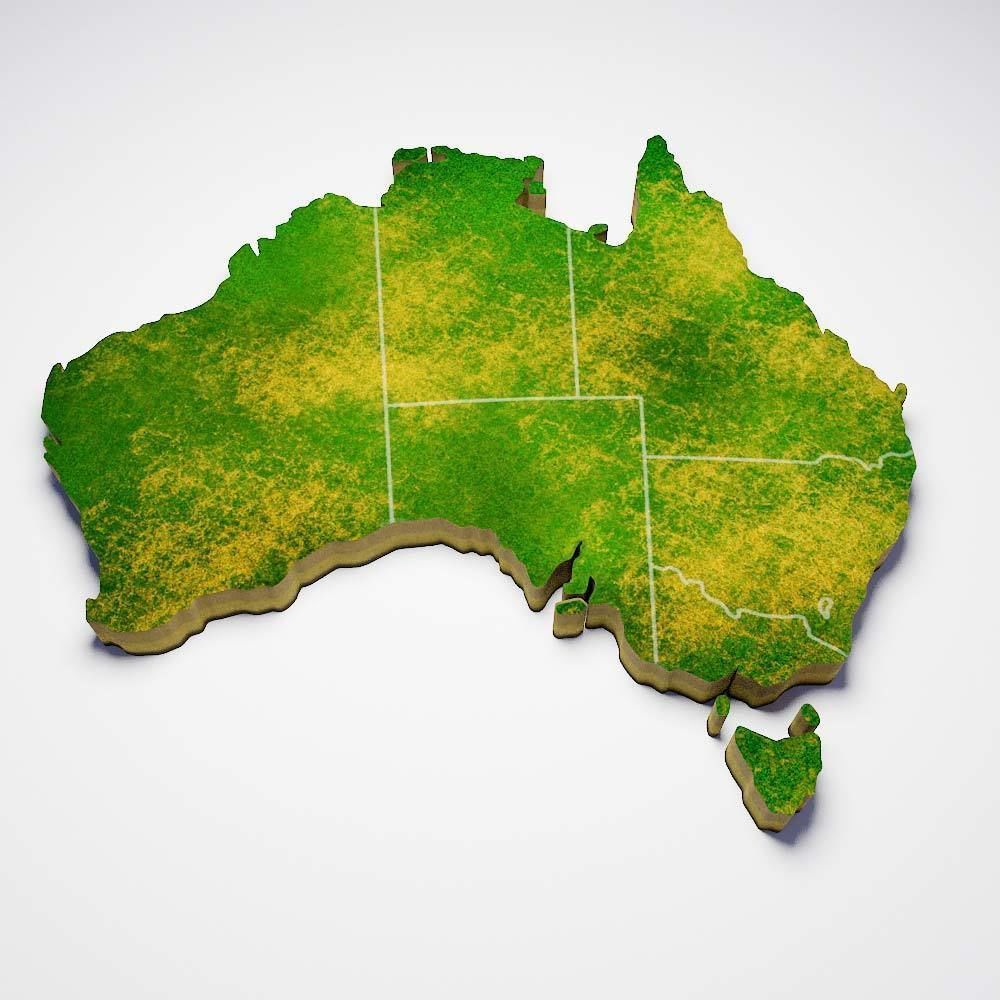 Australia country map 3d model  3D model_1