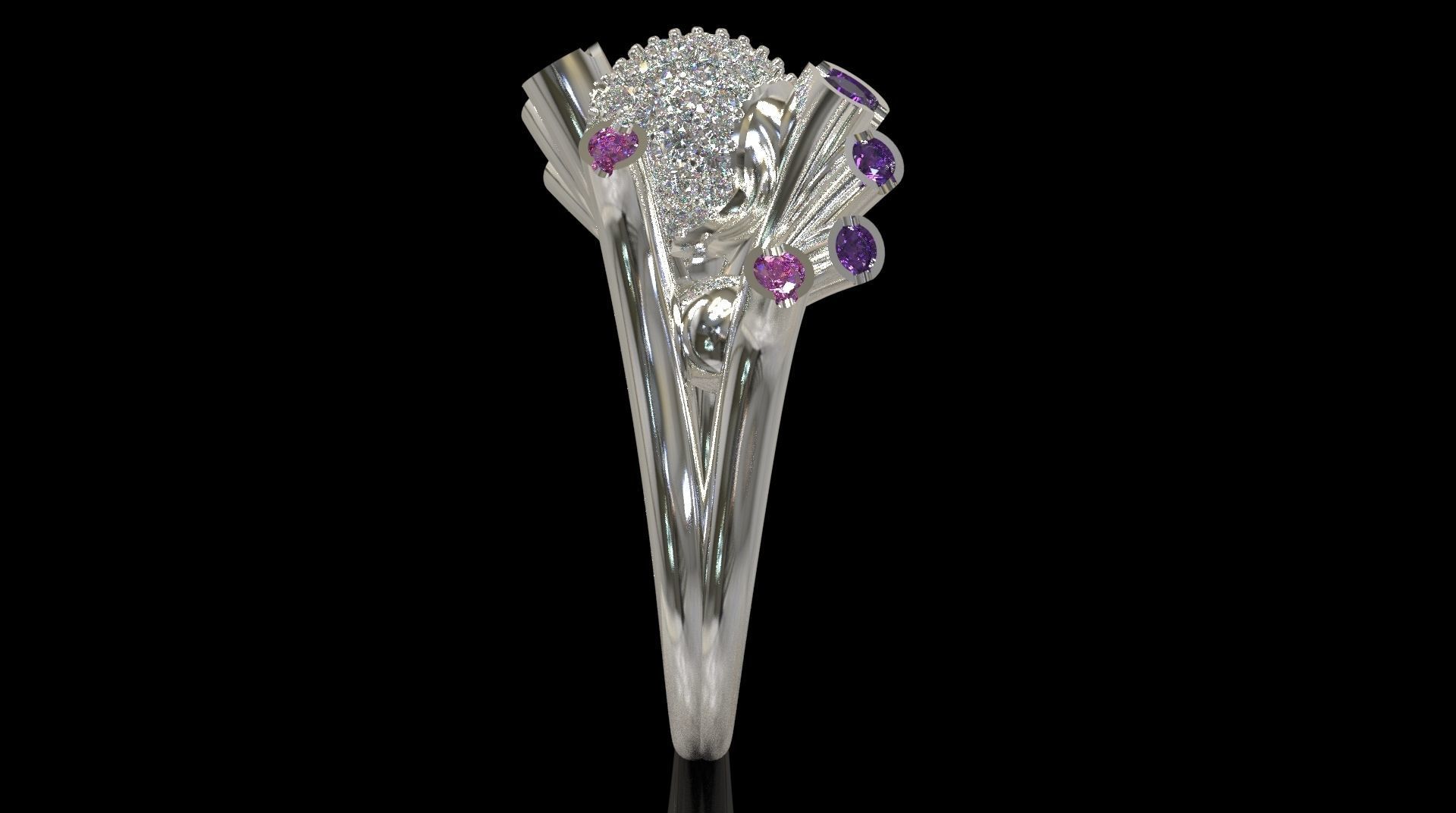 spheres ring 3D print model_2