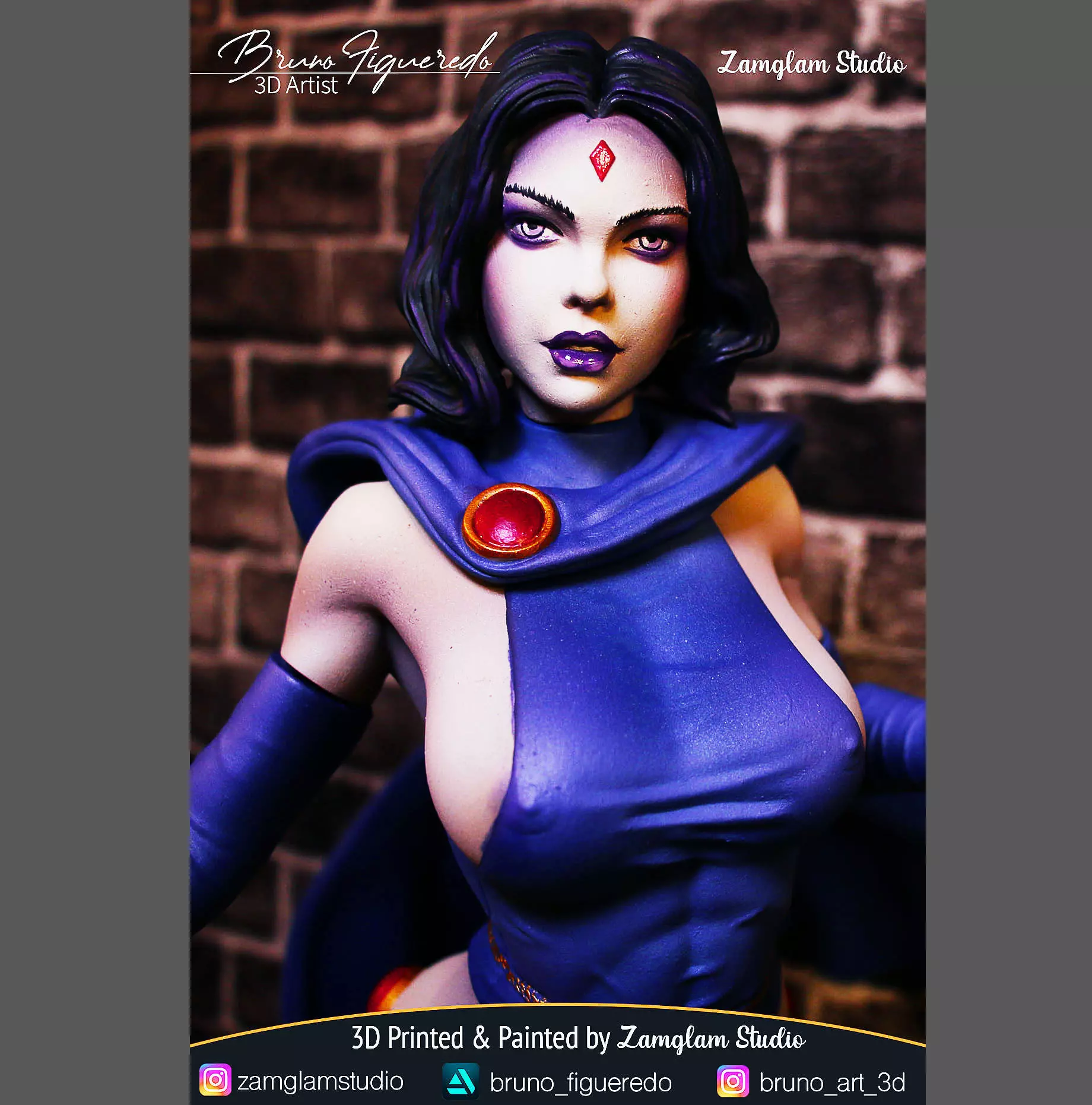 Ravena dc comics female action figure 3D print model_0