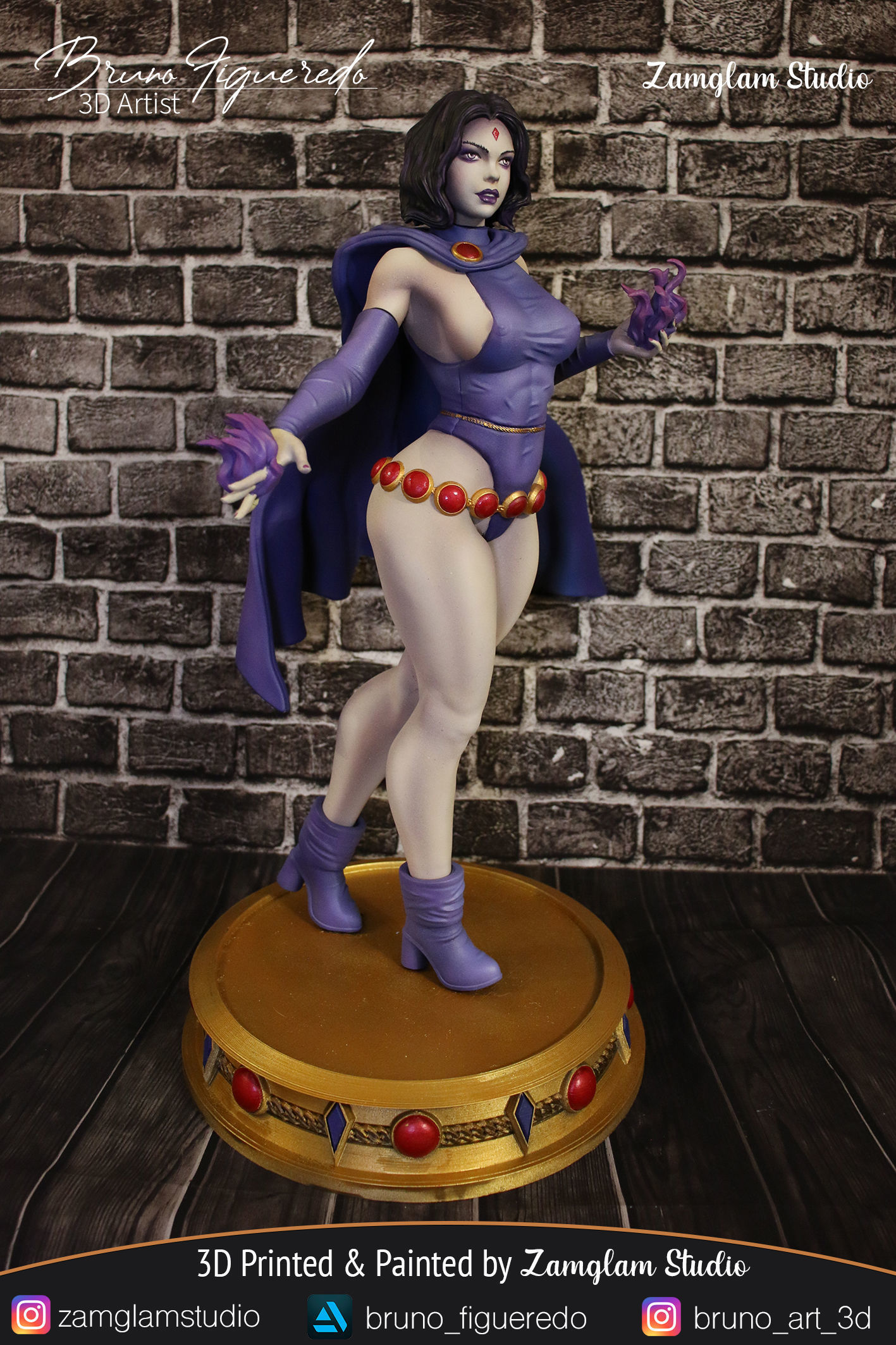 Ravena dc comics female action figure 3D print model_2