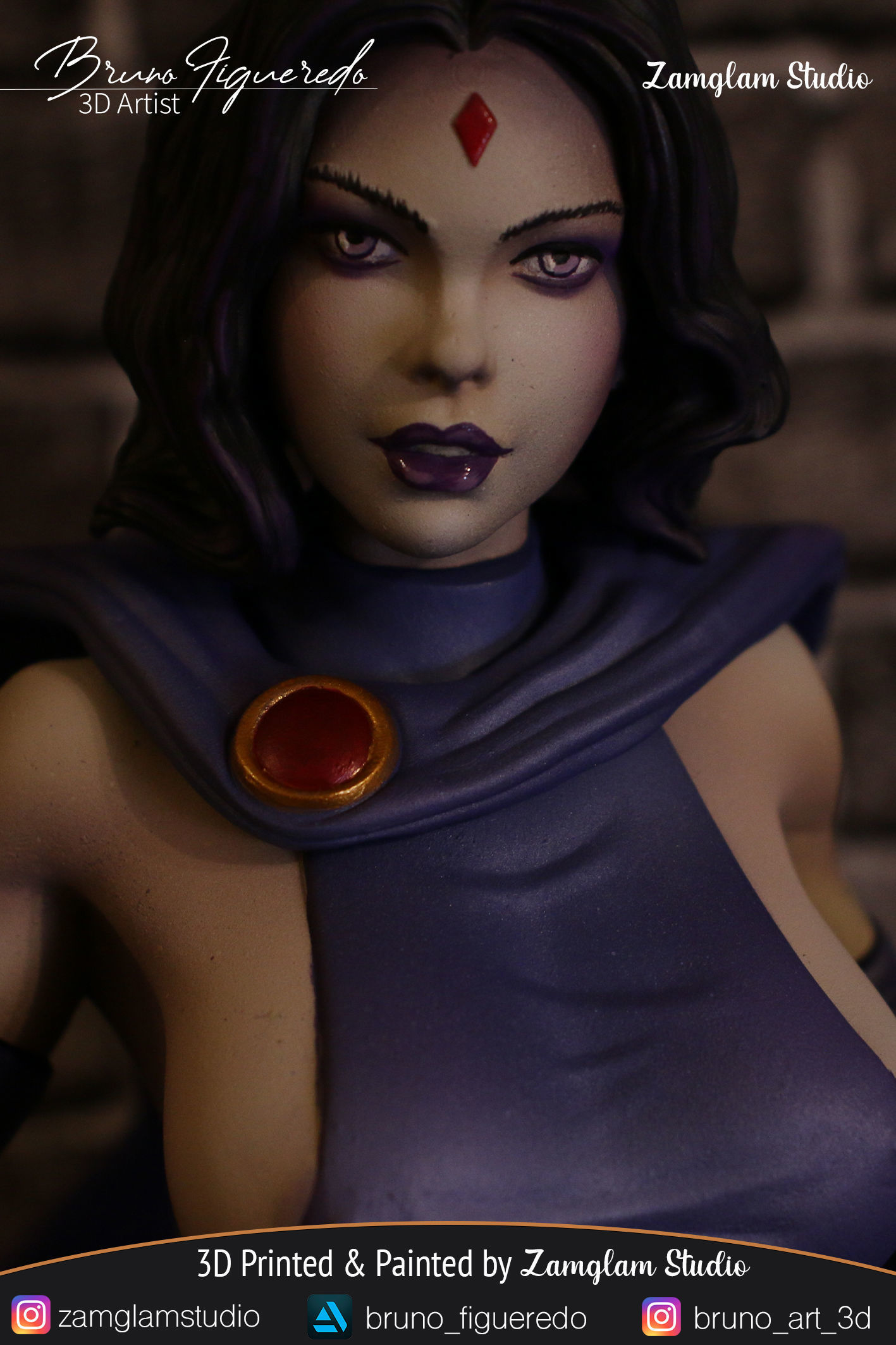 Ravena dc comics female action figure 3D print model_4