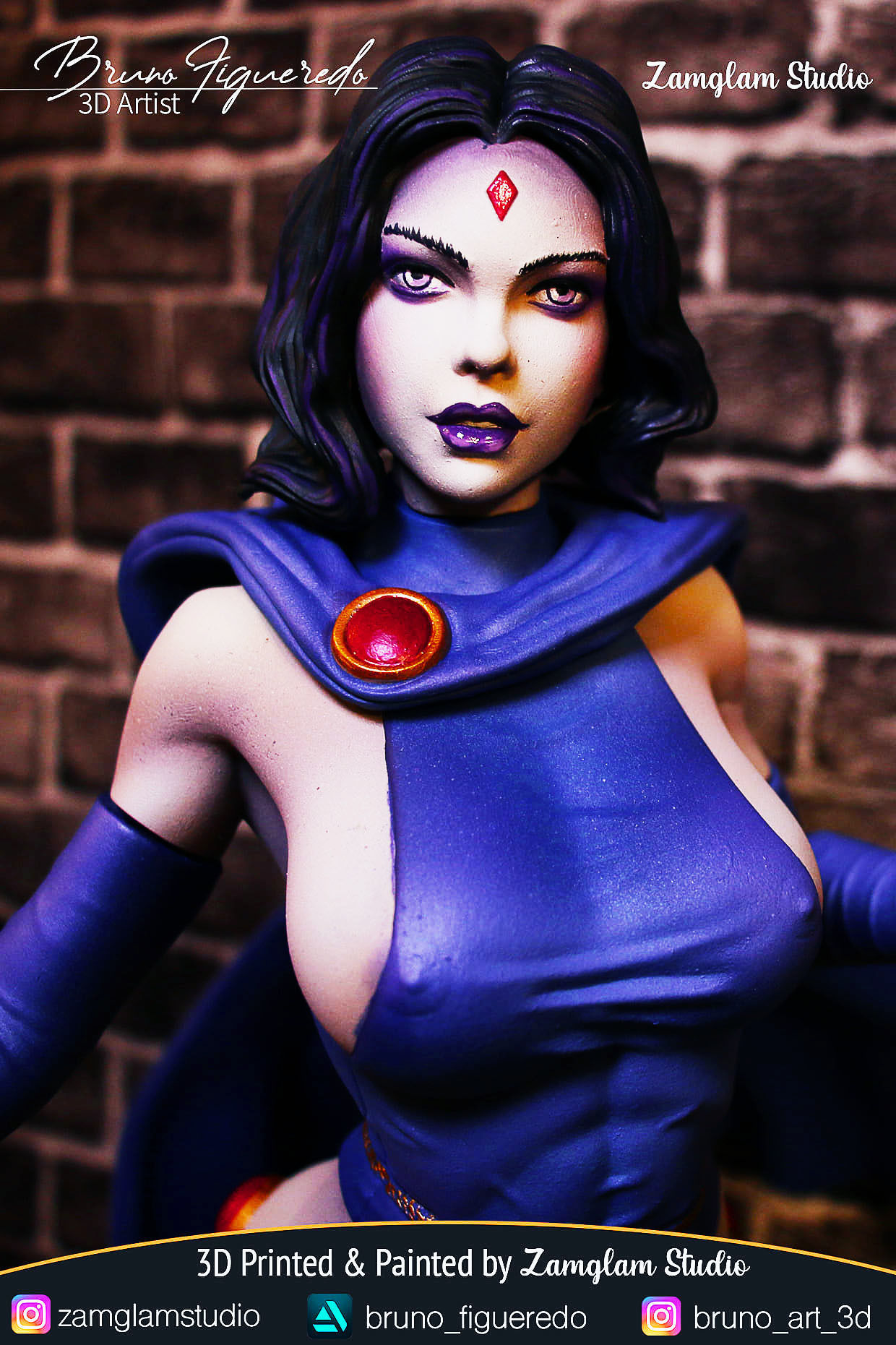 Ravena dc comics female action figure 3D print model_1