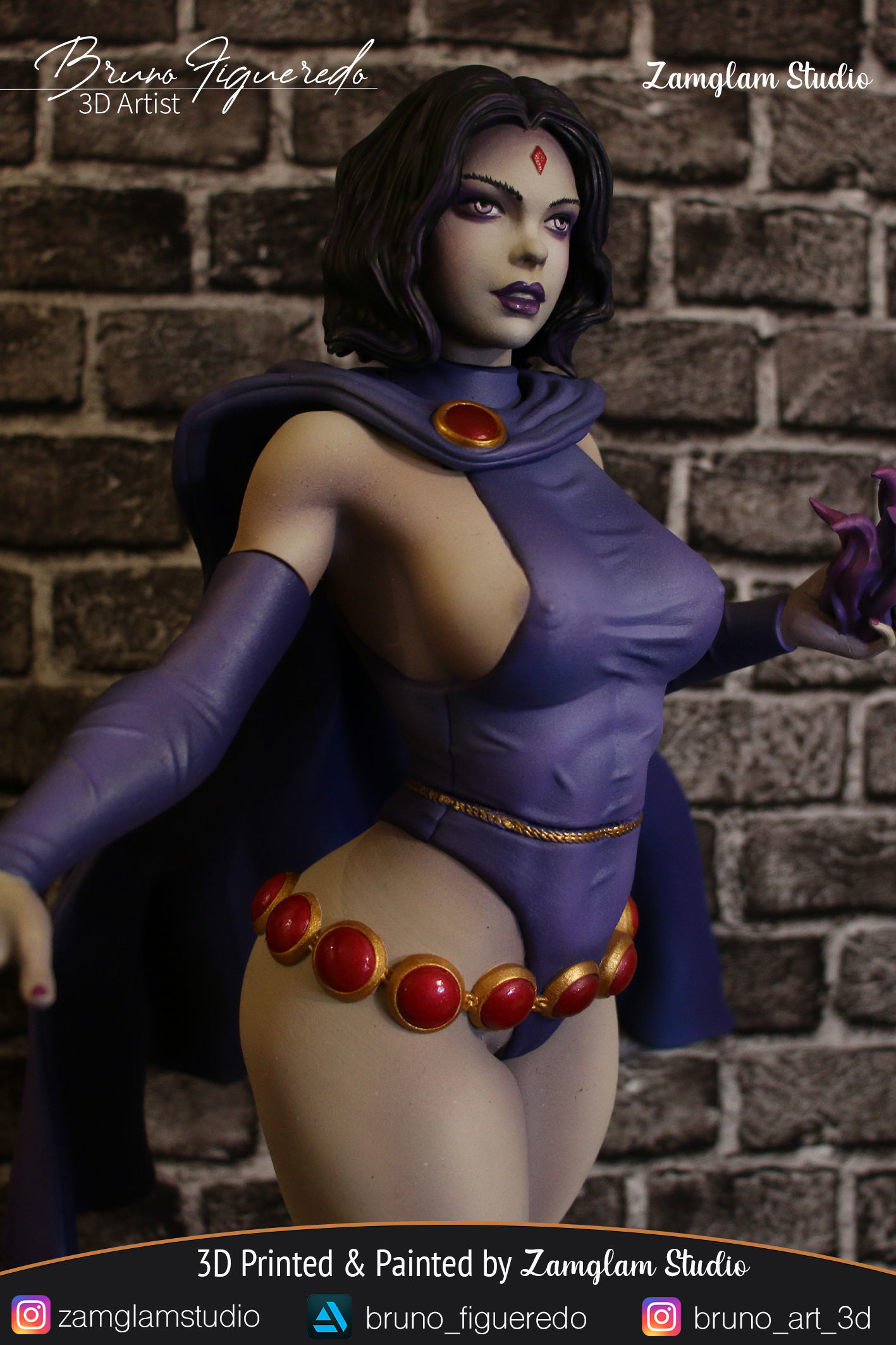 Ravena dc comics female action figure 3D print model_3