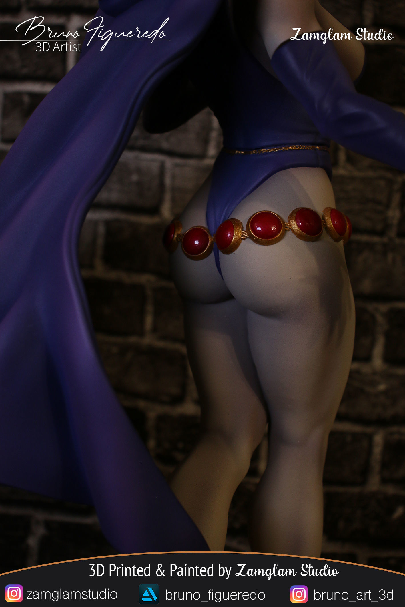 Ravena dc comics female action figure 3D print model_5