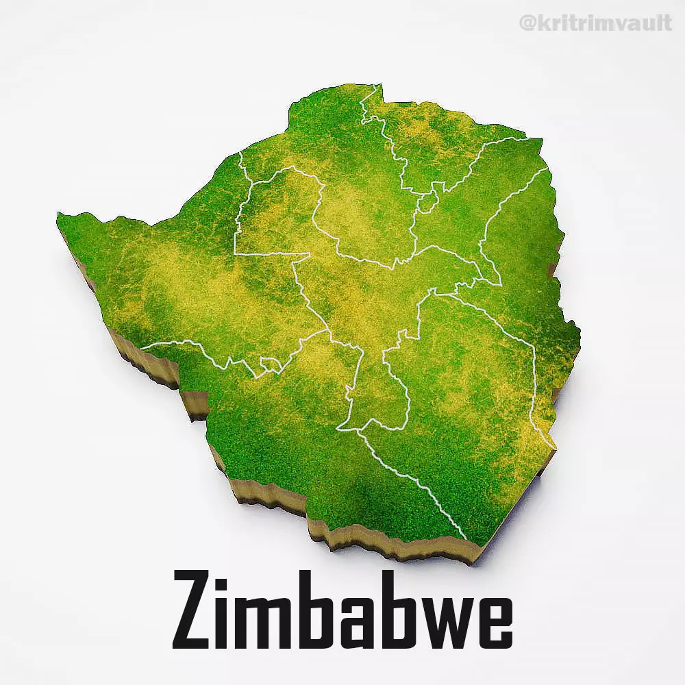 Zimbabwe country map 3d model 3D model_0