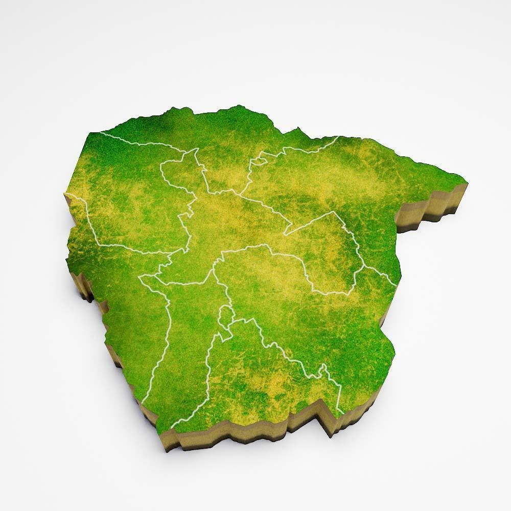 Zimbabwe country map 3d model 3D model_3