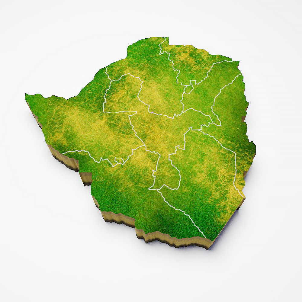 Zimbabwe country map 3d model 3D model_1