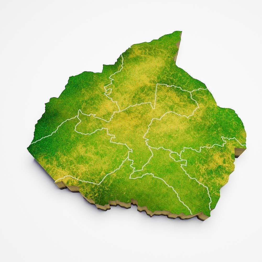 Zimbabwe country map 3d model 3D model_2
